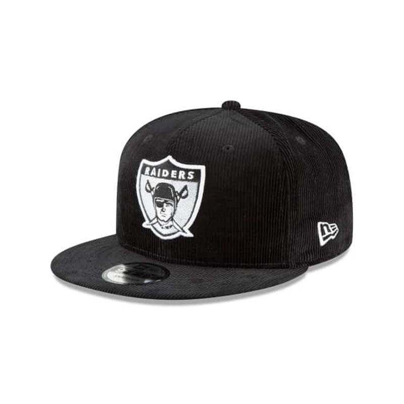 NFL Las Vegas Raiders Corduroy 9Fifty Snapback (OFN3981) - Black New Era Caps